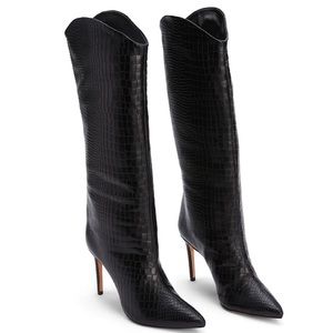 Schutz Maryana black croc boots 38.5